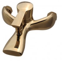 Gold Plated Bath Mixer Brass Body Luxury Faucet Chrome Finish